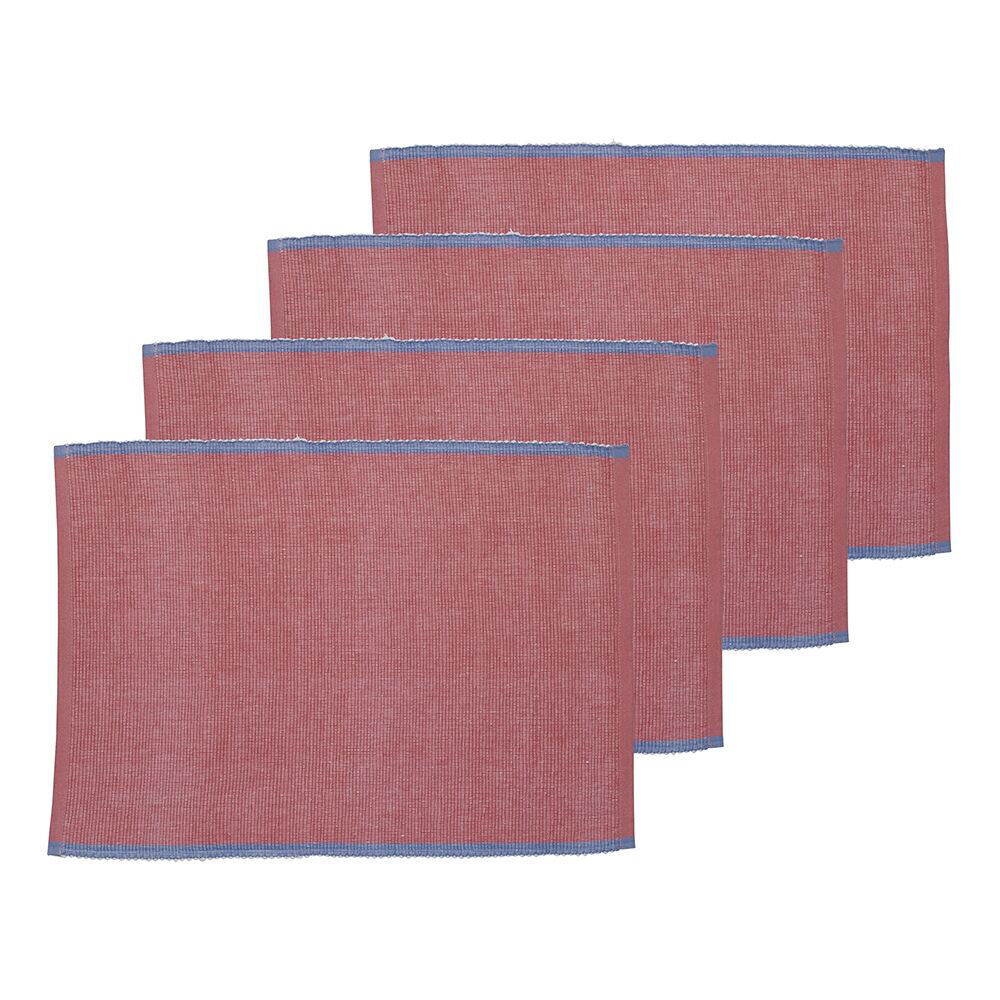 Porto 4pc Porto Lola Polycotton Ribbed Placemats/Dining Mat Set 33x45cm Fuchsia (2 Pack) — image 2