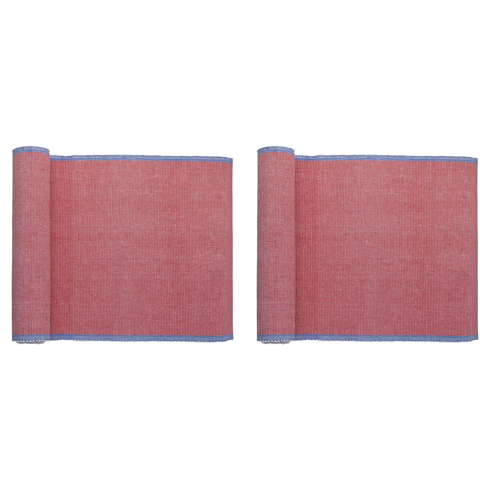 Porto Lola Polycotton Ribbed Table Runner Dining Decor 33x180cm Fuchsia (2 Pack)
