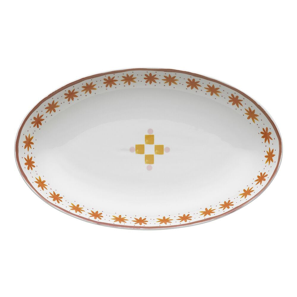 Porto Fiesta Porcelain Oval Serve Plate Platter Kitchen Serveware Mosaic 32cm