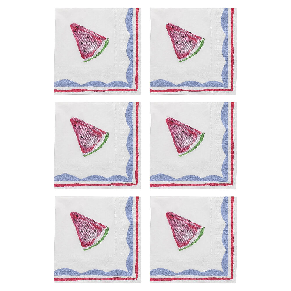 Porto 20pc Porto Fiesta Paper Napkin Dinner/Lunch Party Serviette Tissue Watermelon (2 Pack)