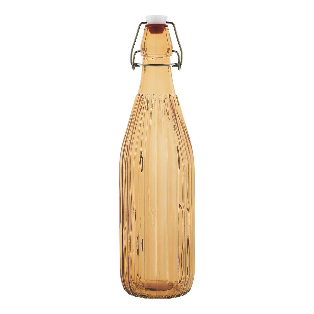 Porto Pop Soda Lime Glass Water Bottle Container 30.5cm/900ml Groove Tngrine