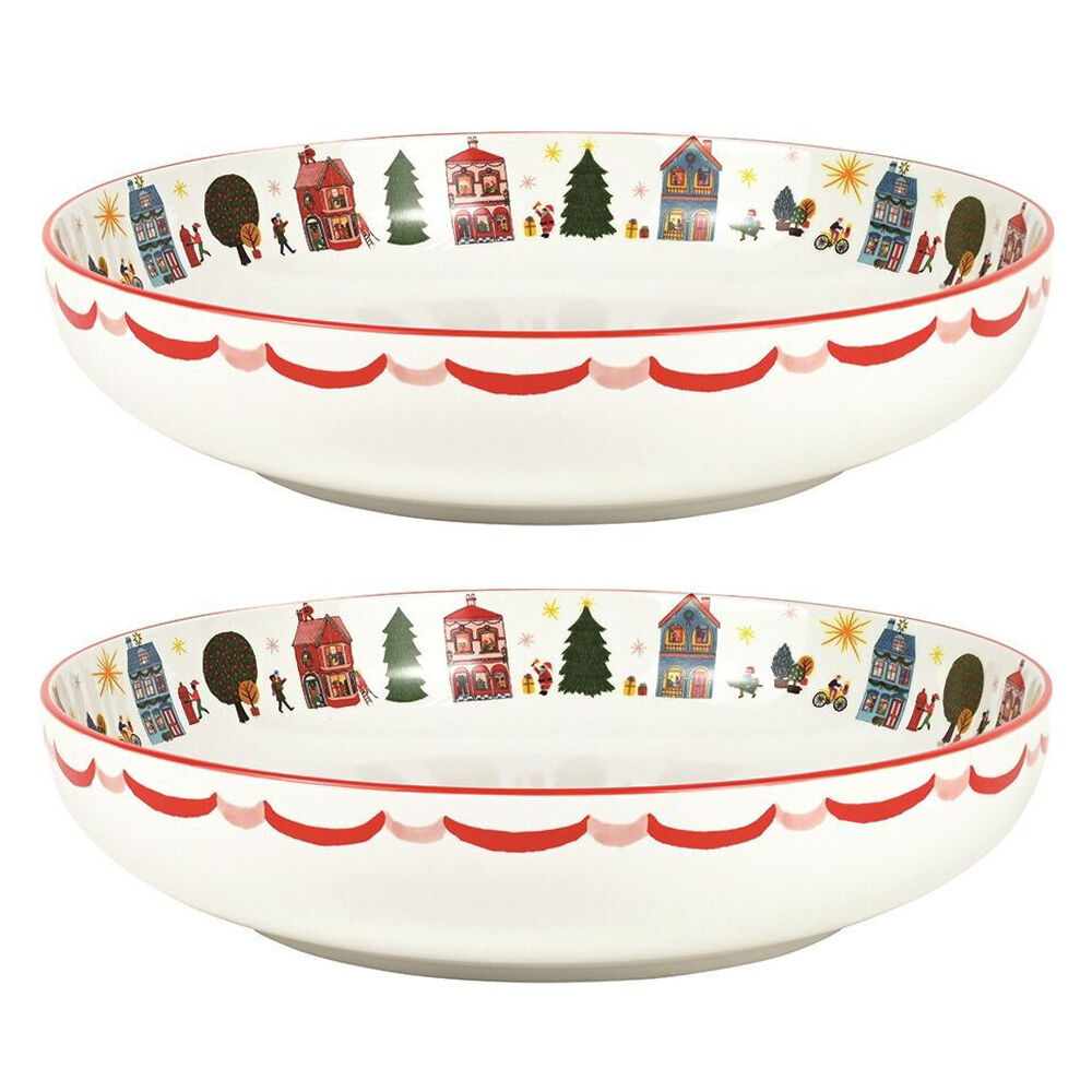 Porto Night Before Porcelain Serving Soup Dish Bowl Dinnerware 32cm Avenue (2 Pack)
