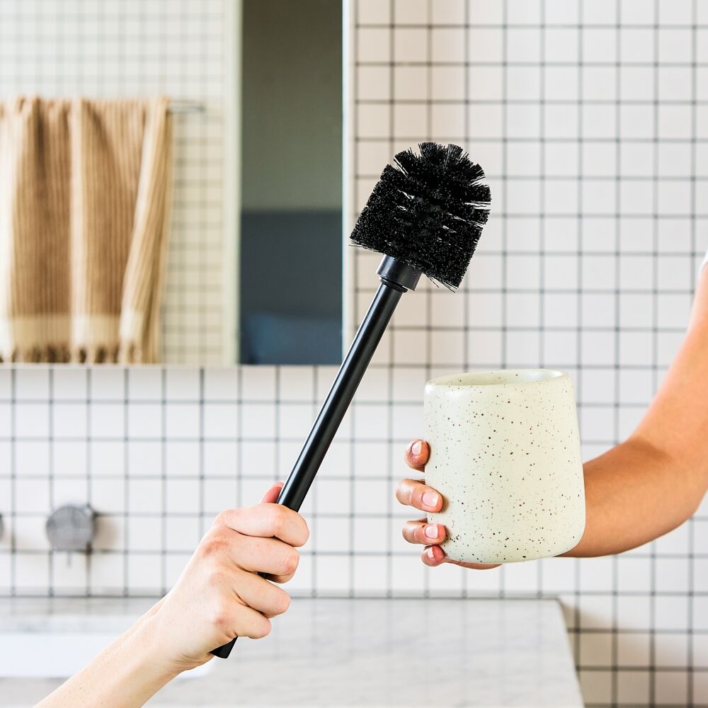 Porto Oat Reactive Glaze Stoneware Perry Bathroom Toilet Brush Holder — image 2