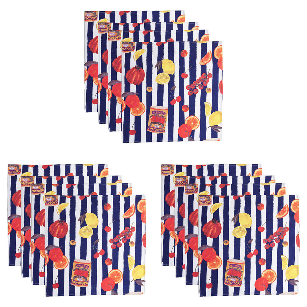 Porto Valentina Cotton Napkins Dining Table Cloth Home Decor Square 45cm (12 Pieces)