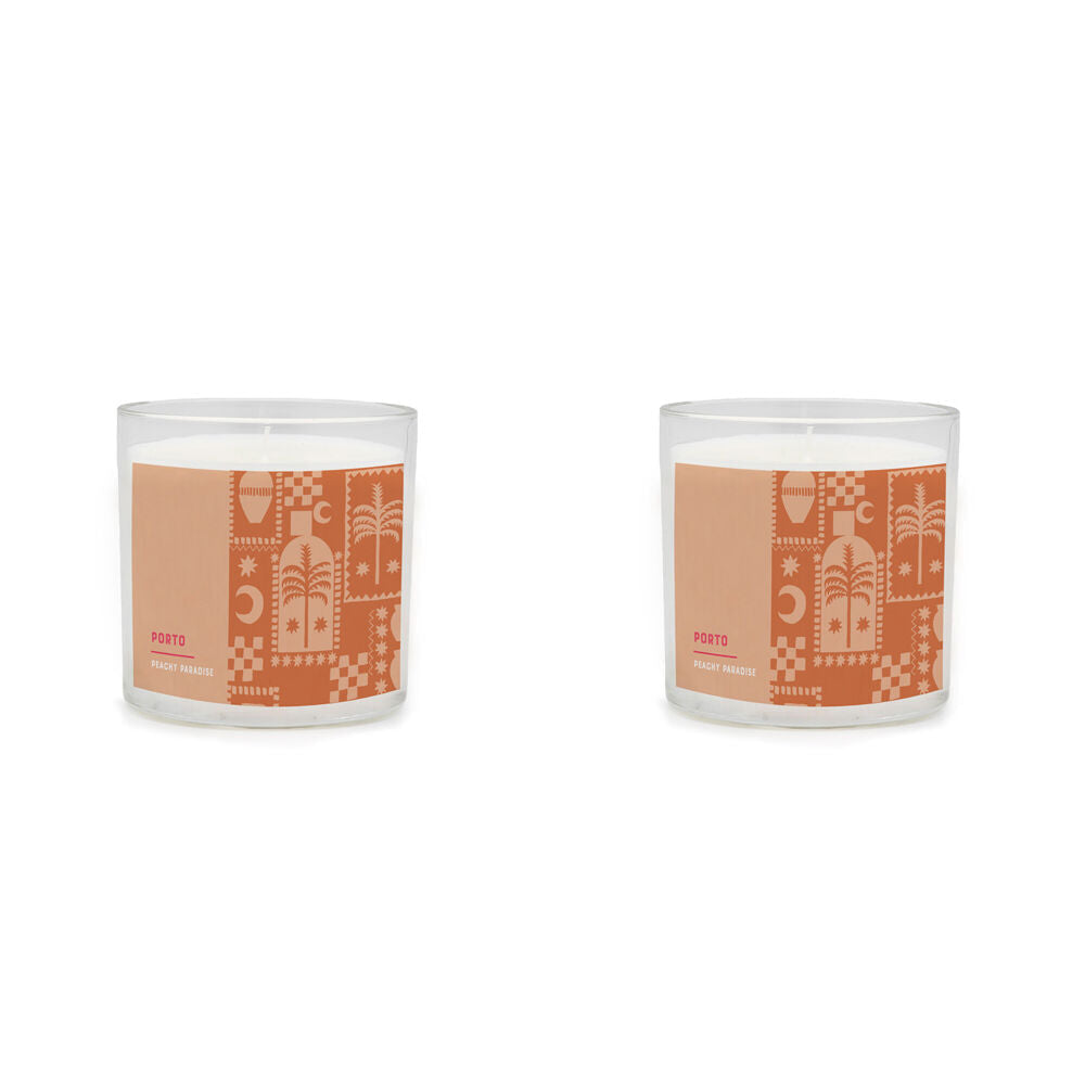 Porto Illumina 425g Scented Wax Candle Peachy Paradise Home Decor Fragrance (2 Pack)