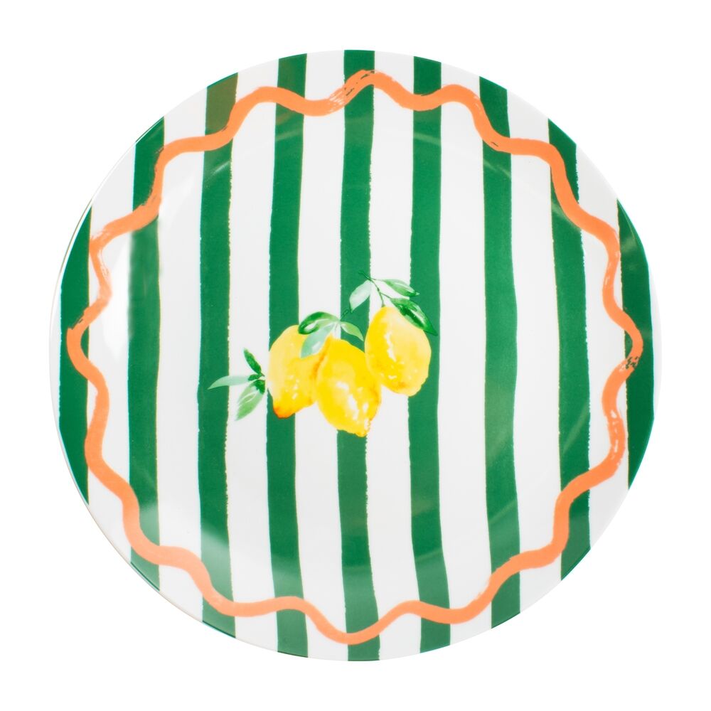 Porto Porcelain Limone Round Serving Platter 30cm Multi-Coloured Lemons (2 Pack) — image 2