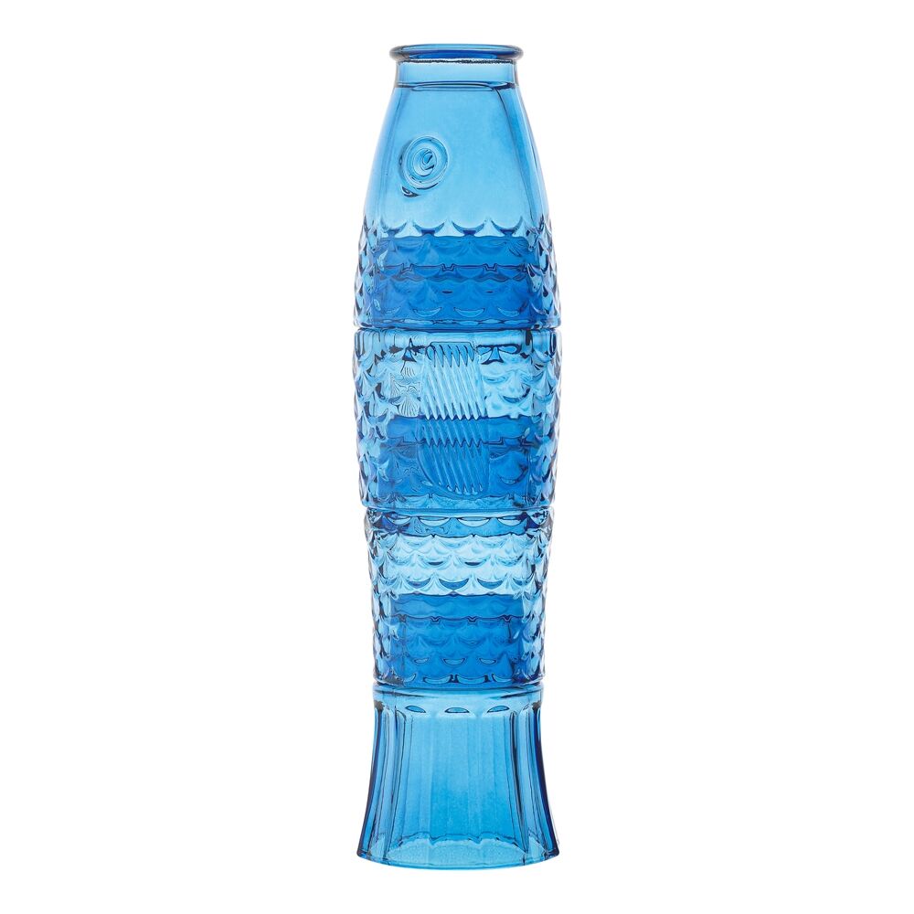 Porto Mare Fish-Shaped Soda Lime Glass Tumblers Cups 210ml Blue (4 Pieces)