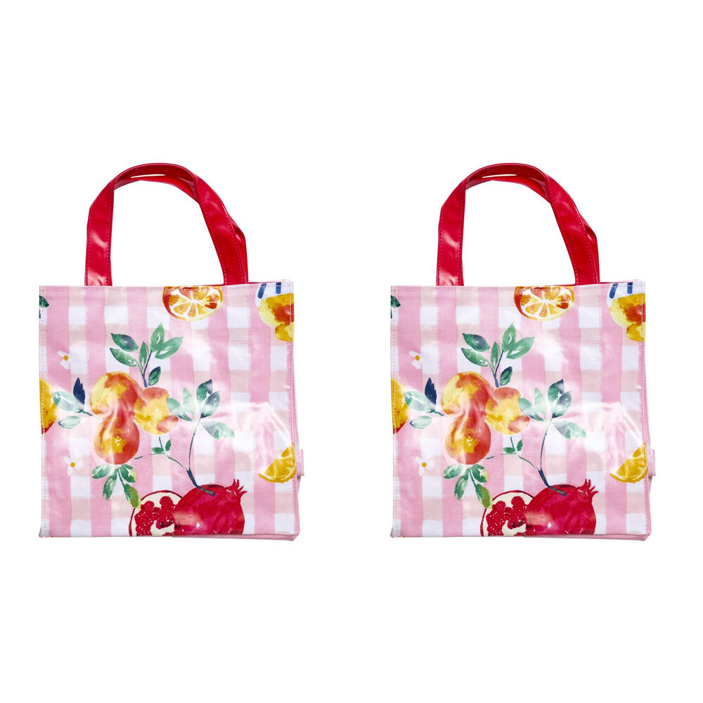 Porto 100% Cotton Positano Tote Carry Bag Small 25 x 10cm Multi-Coloured (2 Pack)