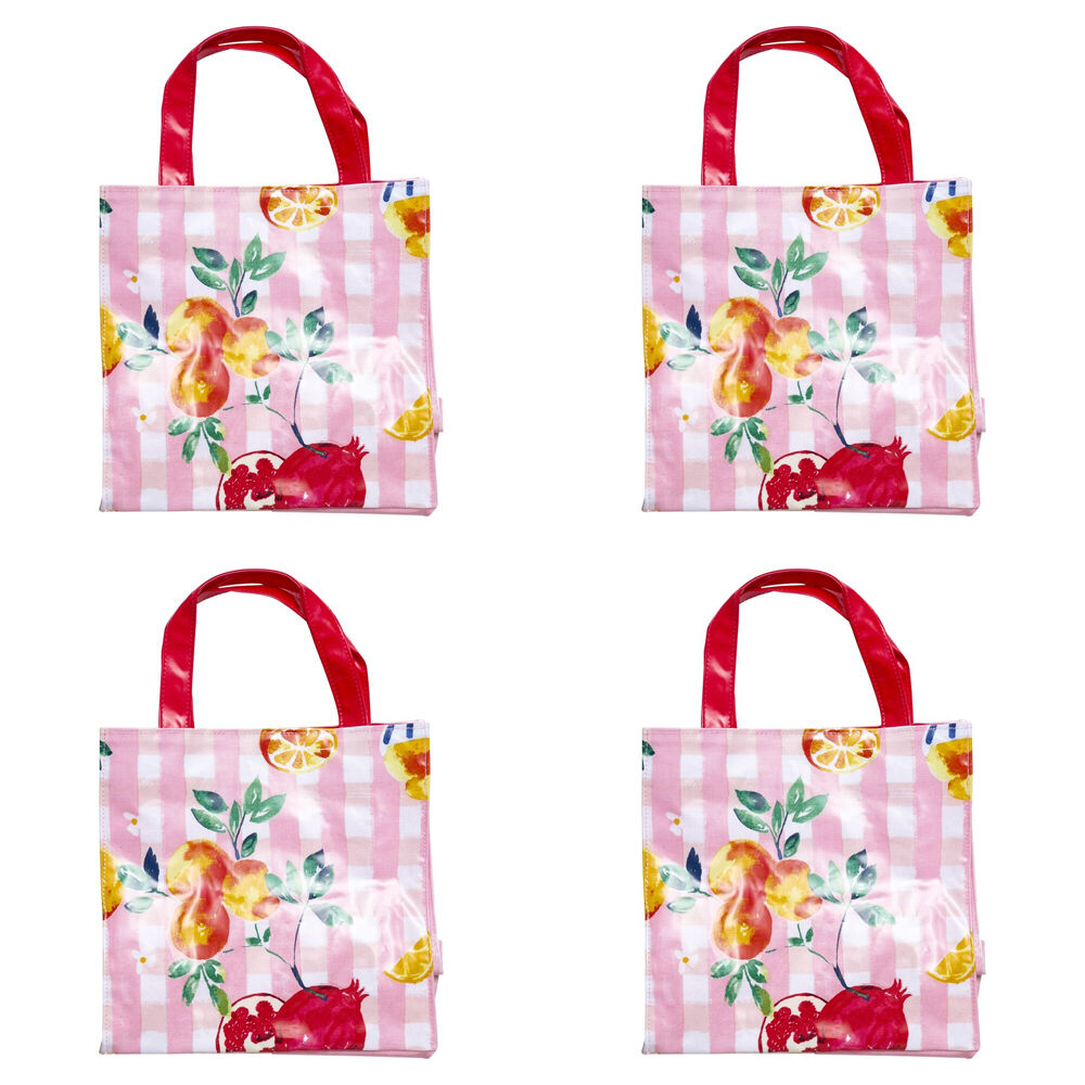 Porto 100% Cotton Positano Tote Carry Bag Small 25 x 10cm Multi-Coloured (4 Pack)