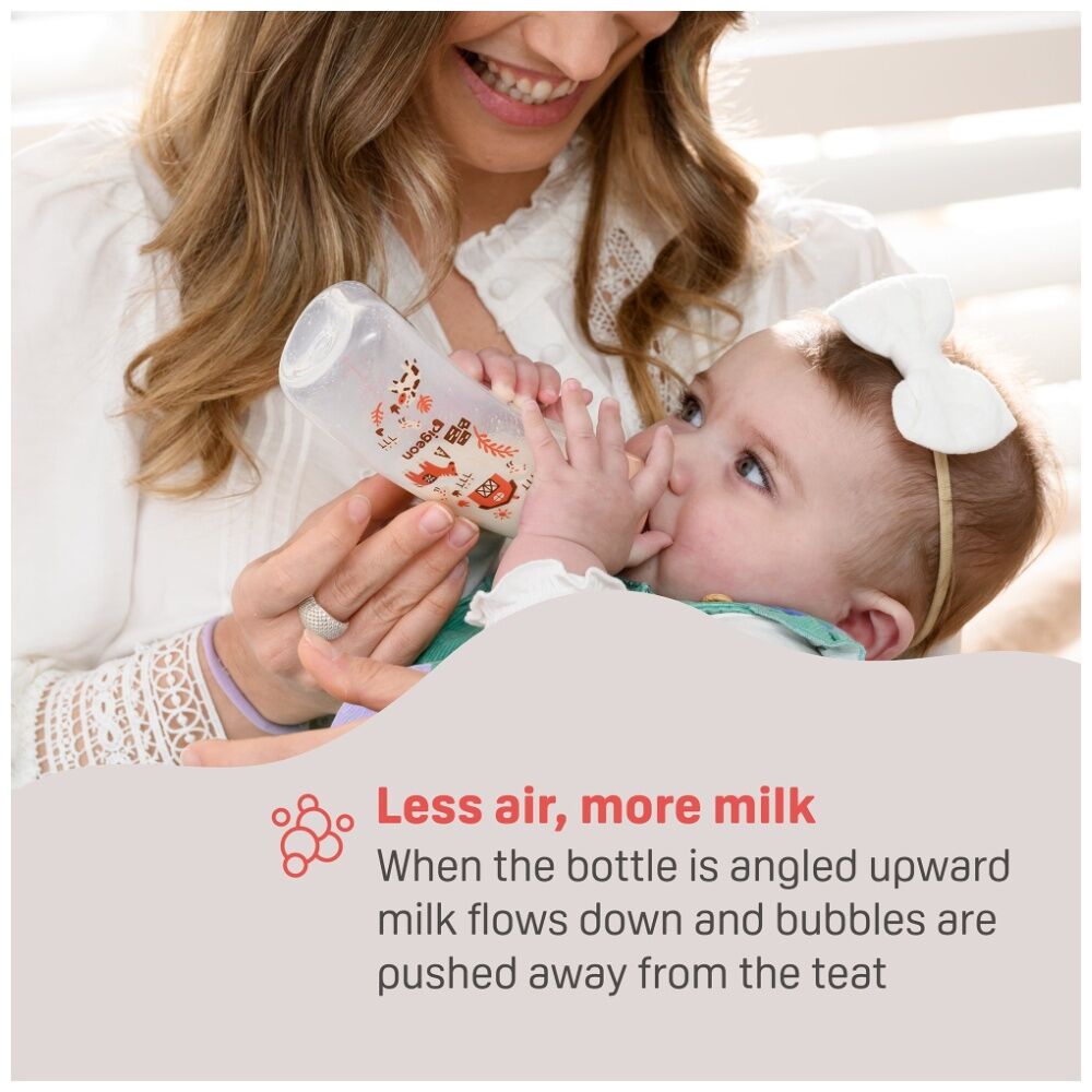 Pigeon Flexible Curve Baby Bottle PP Farm 250ml Silicone Nipple Anti-Colic 4m+ — image 10