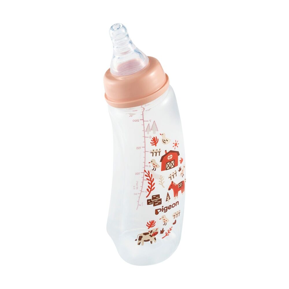 Pigeon Flexible Curve Baby Bottle PP Farm 250ml Silicone Nipple Anti-Colic 4m+ — image 3