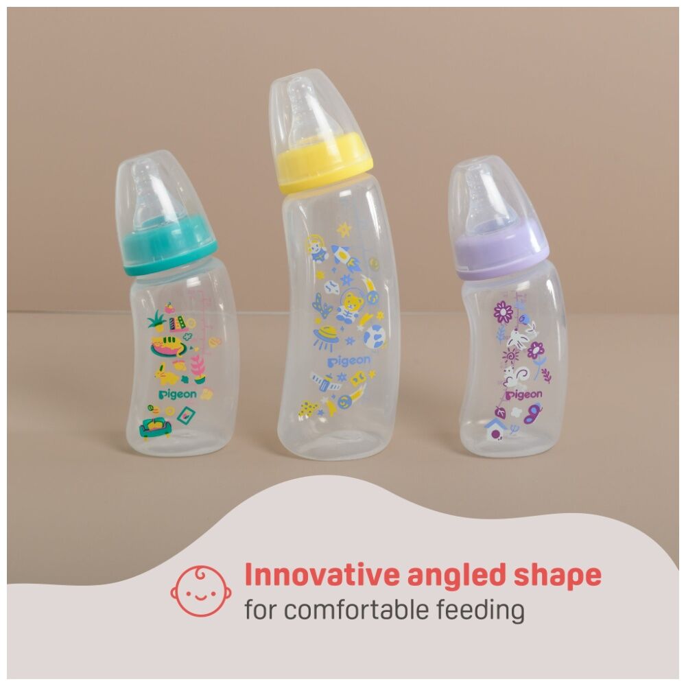 Pigeon Flexible Curve Baby Bottle PP Farm 250ml Silicone Nipple Anti-Colic 4m+ — image 9