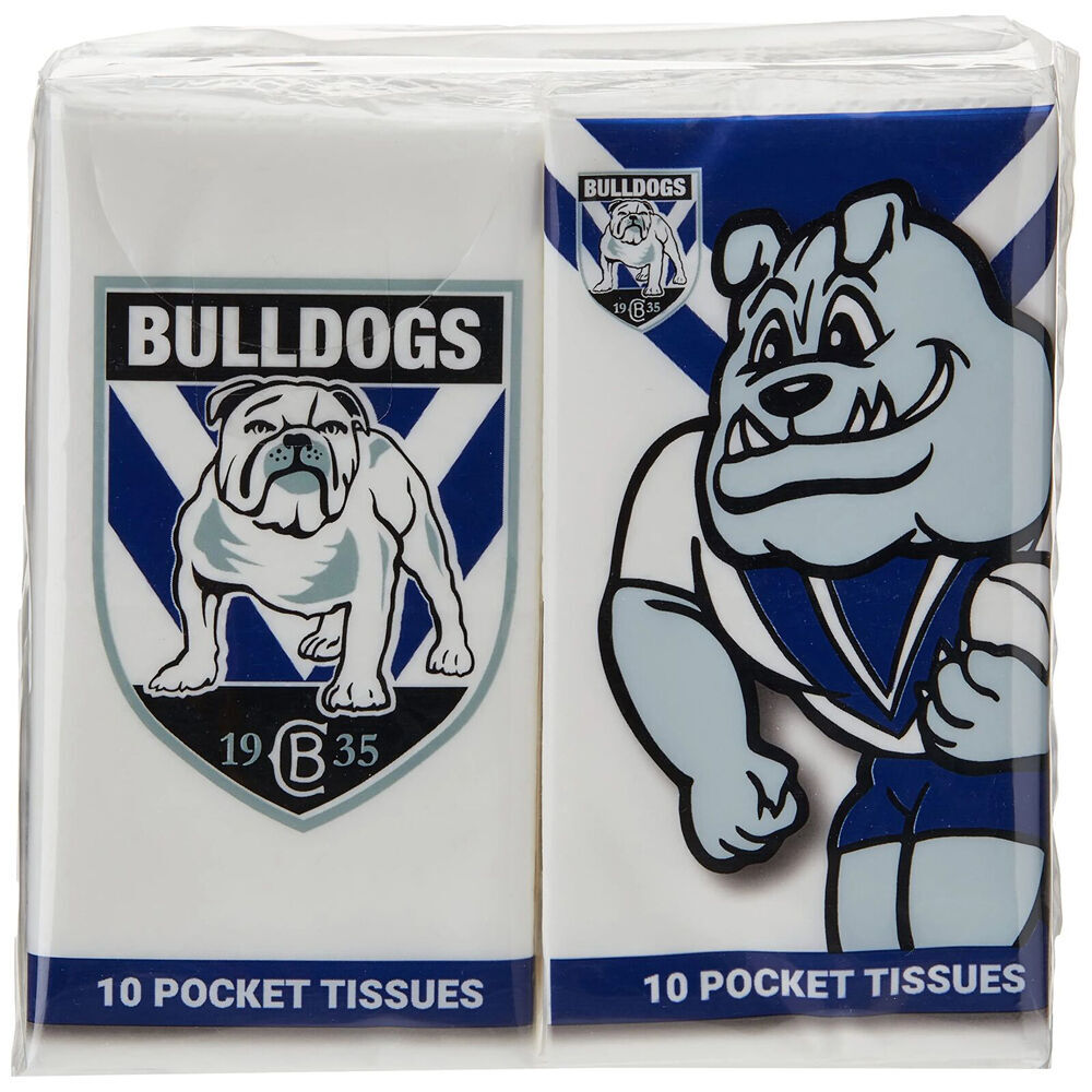 NRL Soft & Absorbent Pocket Size Travel Portable Tissues Bulldogs Mascot (24 Pieces) — image 2