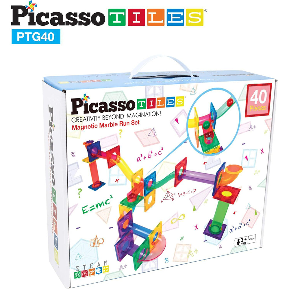 Picasso Tiles Kids Marble Run Building Blocks Educational Toy Set 3y+ (40 Pieces) — image 2