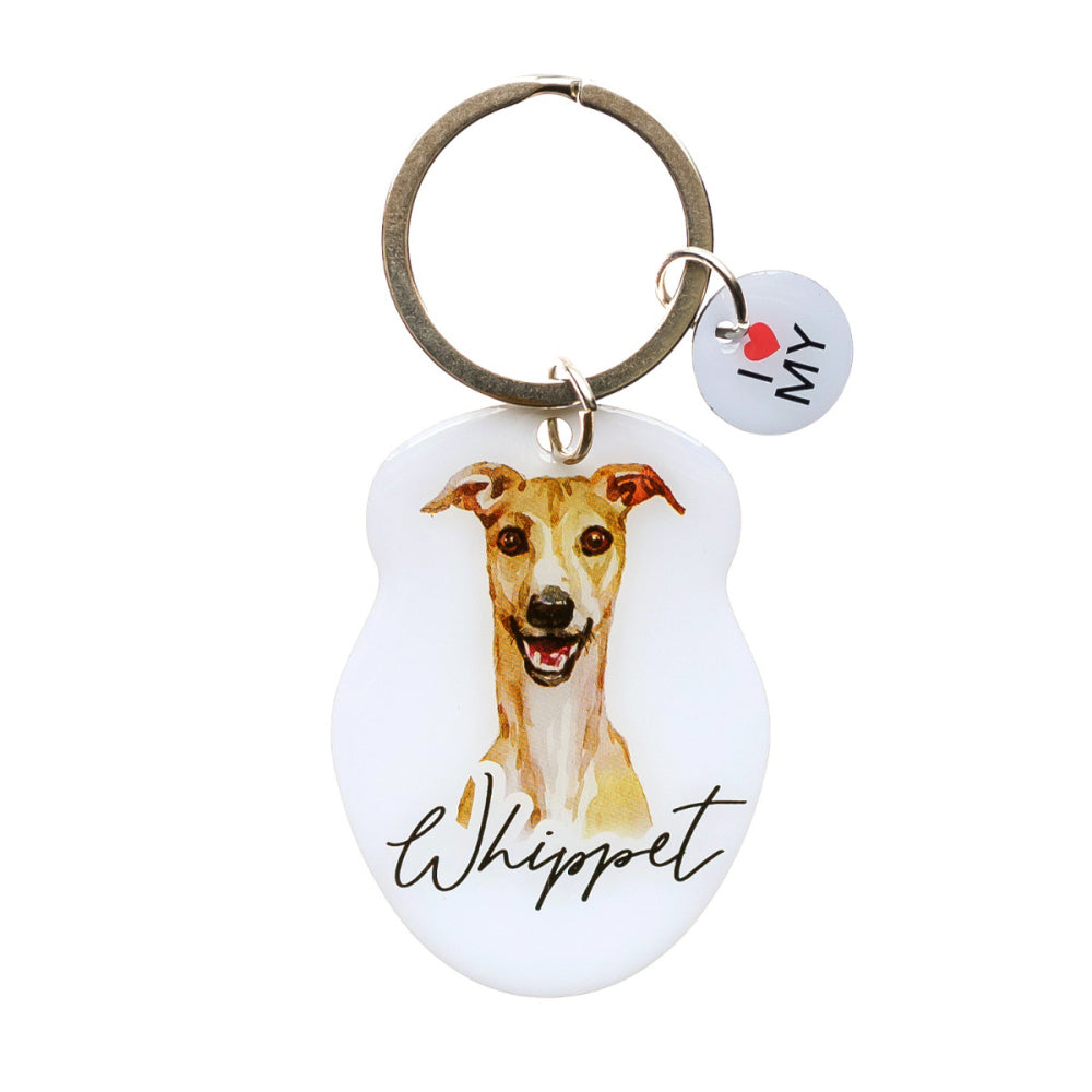Splosh Pet Whippet Keyring Animal Keychain Hanging Bag Charm Accessory 4x8.5cm