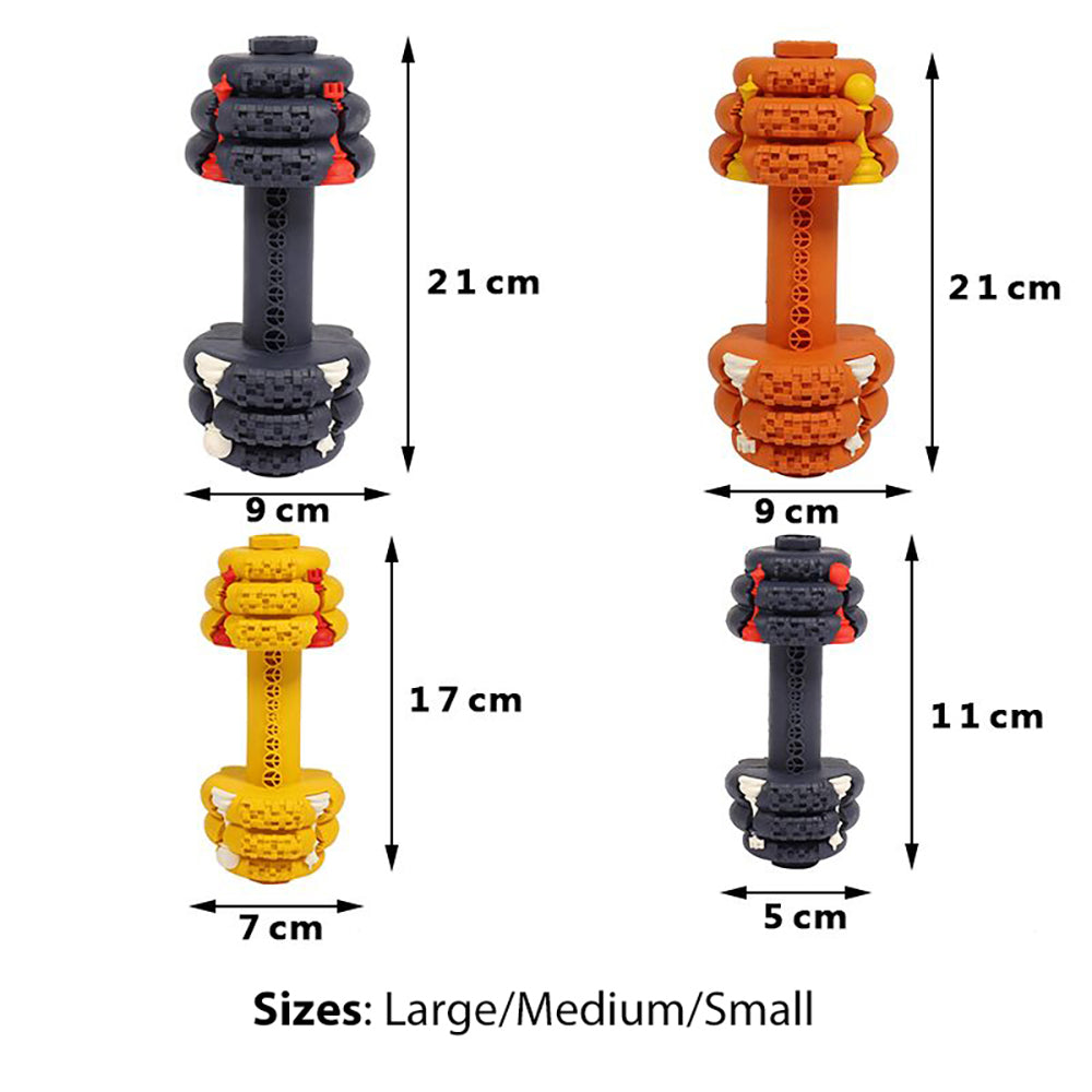 Petopia Ultra Tough Rubber Dumb Dumbbell Dog Toy Treat/Reward Assort — 17cm Medium