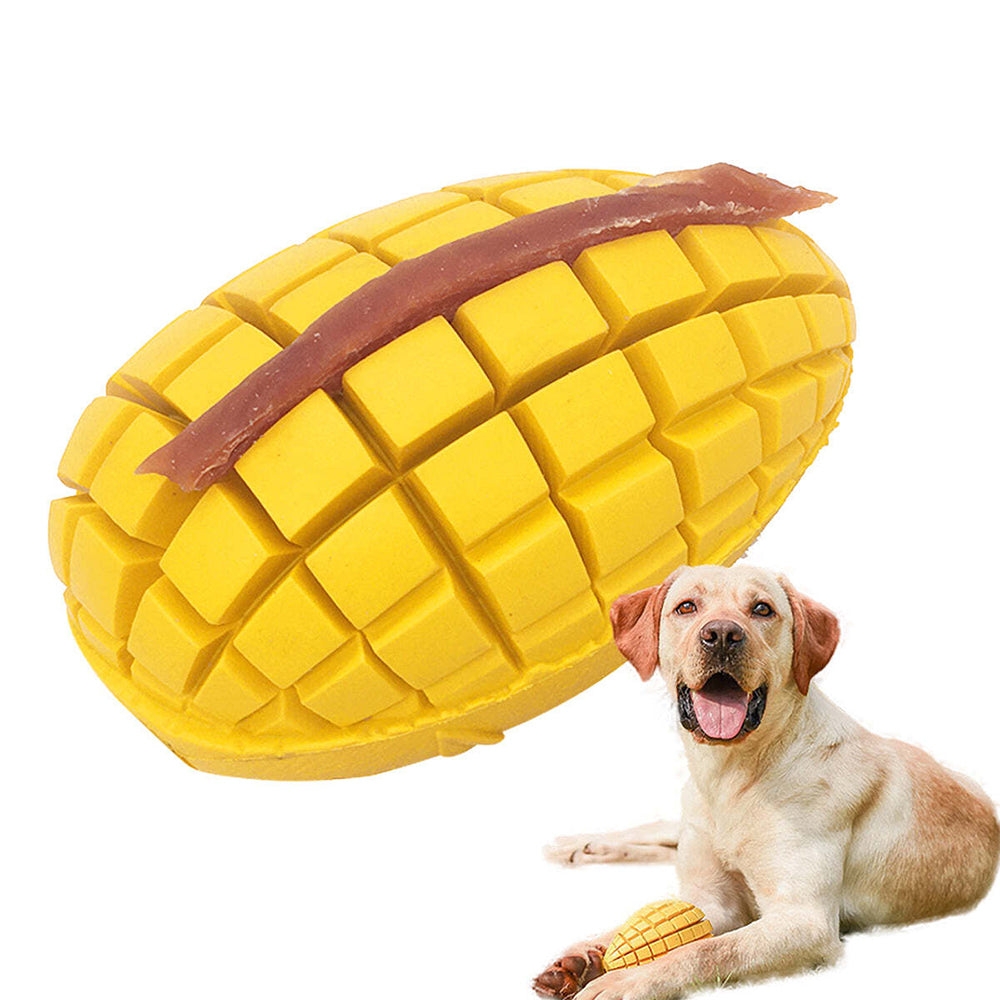 Petopia Ultra Tough 11cm Rubber Mango Magic Dog Toy Chew Treat Small Yellow (2 Pack) — image 4
