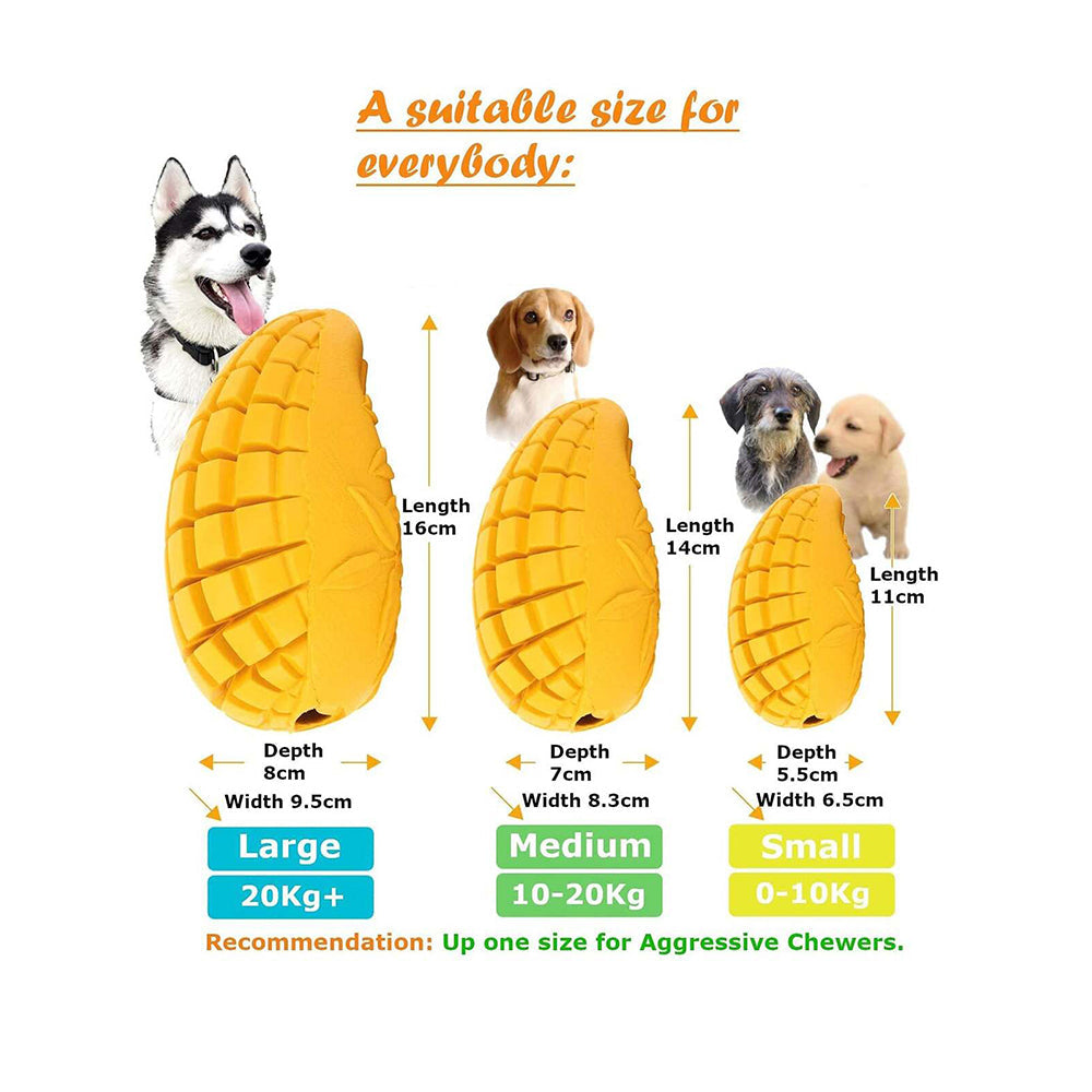 Petopia Ultra Tough 11cm Rubber Mango Magic Dog Toy Chew Treat Small Yellow (2 Pack) — image 5