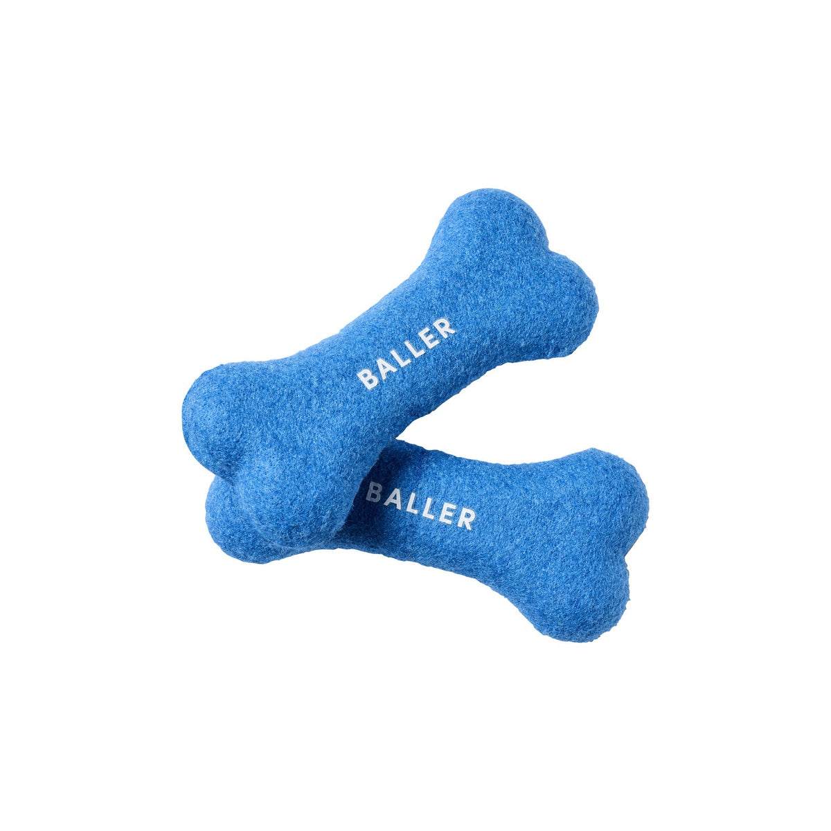 Gummi Dog/Puppy Tennis Bones Soft Plush Toy Squeaker Throw Fetch Small Blue (2 Pack) — image 2