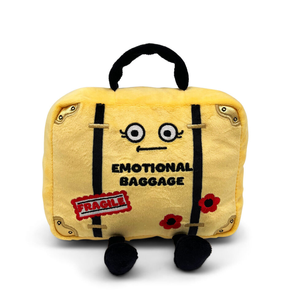 Punchkins Suitcase Emotional Baggage Novelty Plush Soft Toy Yellow Kids 3y+