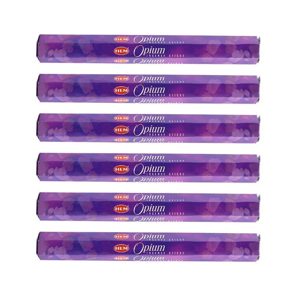 Hem 20pc HEM Hexa Opium Scent Incense Sticks Meditation Fragrance (6 Pack)