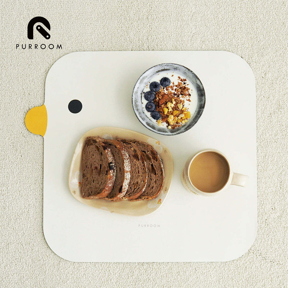 Purroom 21cm Waterproof Cat/Dog Pet Chick Meal Mat Anti-Slip Pad Medium White — image 2
