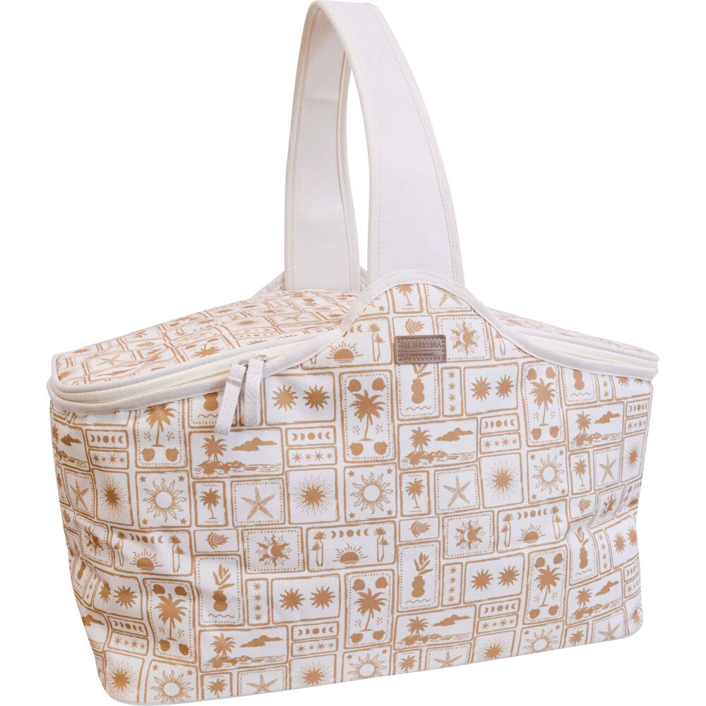 LVD 48x26cm White/Orange Insulated Postcard Picnic Cooler Carry Bag