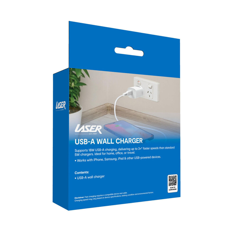 Laser Universal Compatibility 18W USB-A QC3 Wall Fast Charger AU/NZ Plug — image 4
