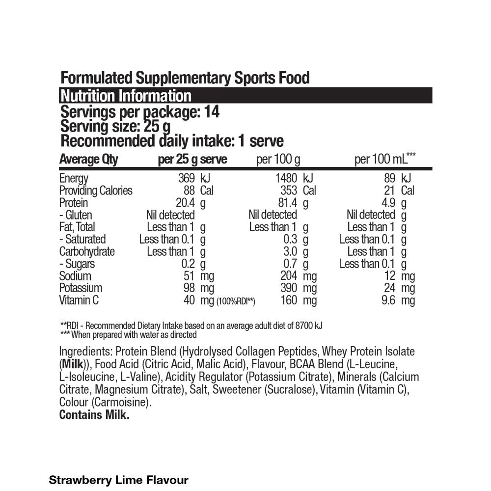 BSc 350g Strawberry Lime Collagen Protein Water Drink Mix Post Workout — image 4