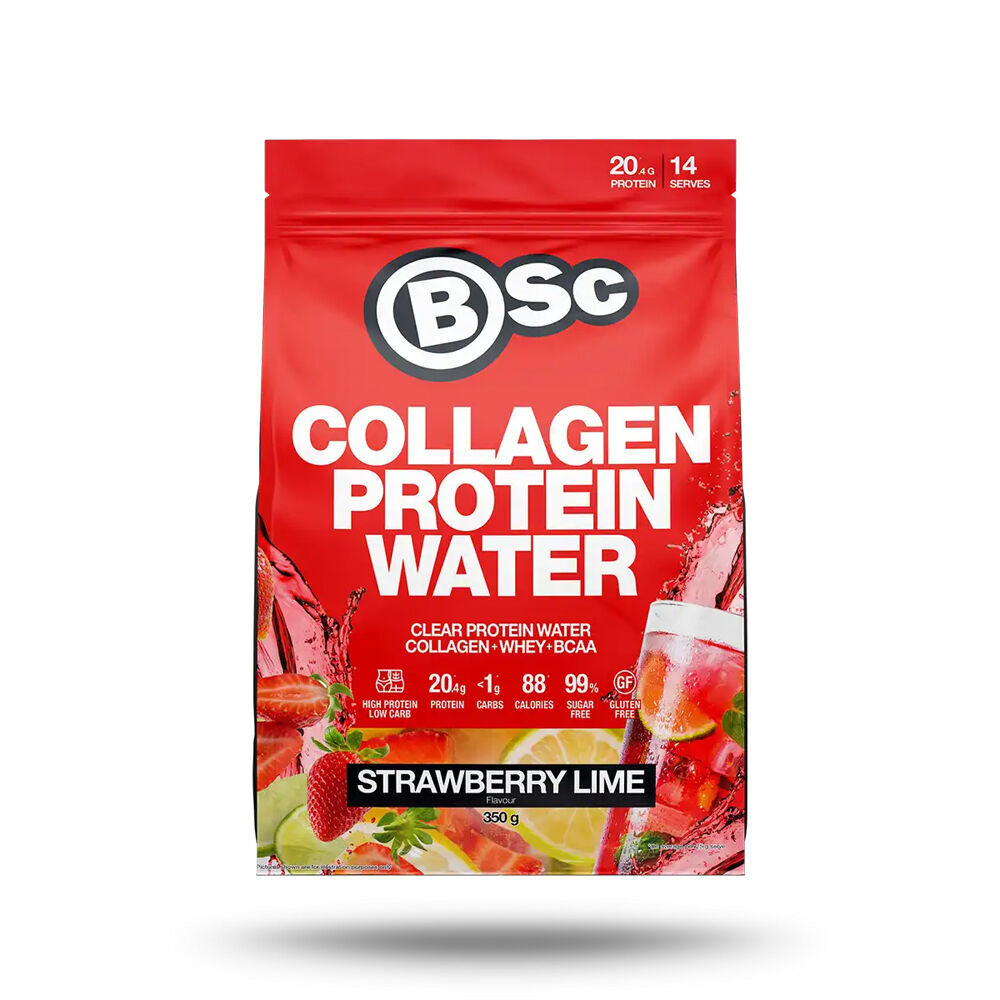 BSc Collagen Protein Water Drink Mix Post Workout 350g Strawberry Lime (2 Pack) — image 2