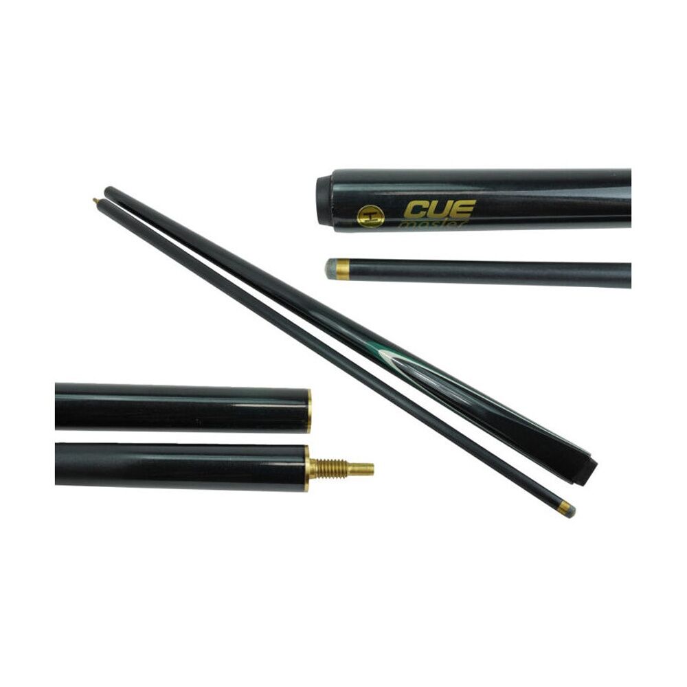 Cuemaster 2-Piece Cue 57 inch Metallic Finish Pool/Snooker/Billiards — Black