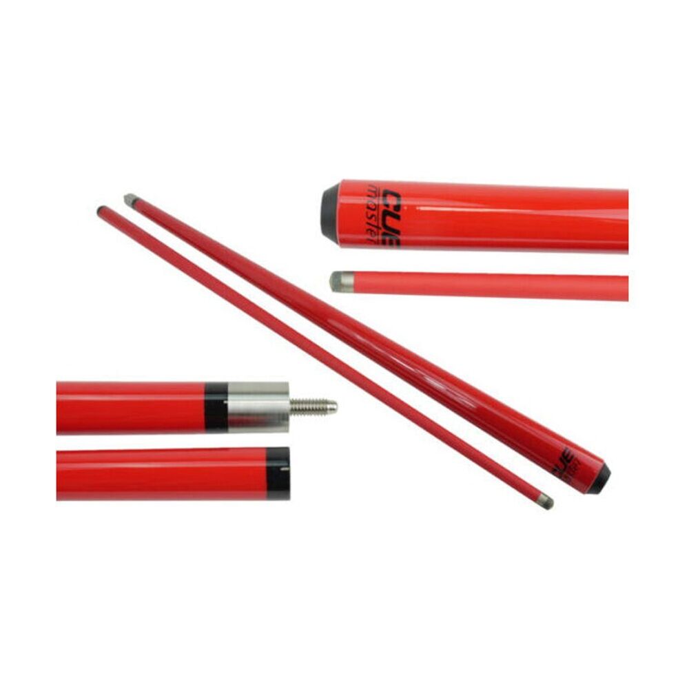 Cuemaster 2-Piece Cue 57 inch Metallic Finish Pool/Snooker/Billiards — Red