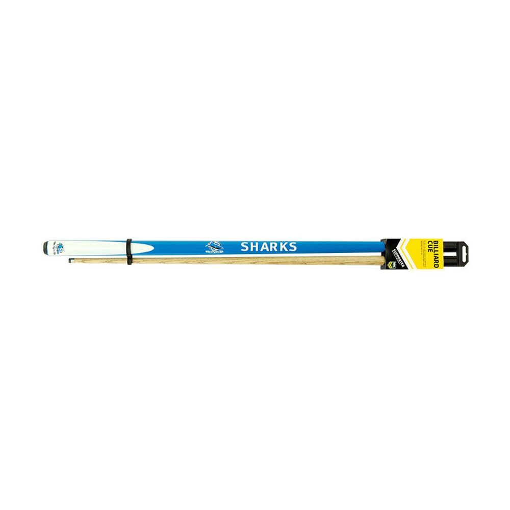 NRL 2-Piece Cue Sharks 57 inch Ash Shaft 10mm Elkmaster Tip Pool/Billiards