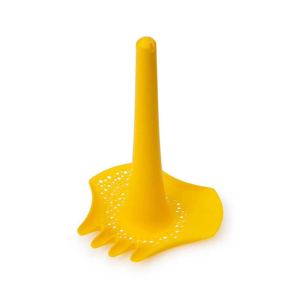 Quut Triplet 24.5cm Beach Toys Shovel/Sieve/Rake/Funnel for Kids Mellow Yellow