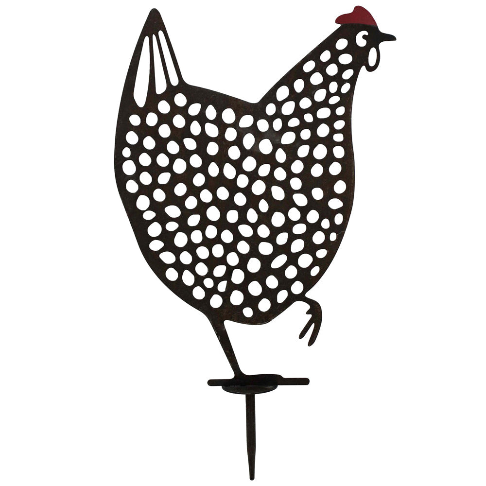LVD Metal Hen Bessie Ornament Sculpture Home/Garden Lawn Decor 50cm Black