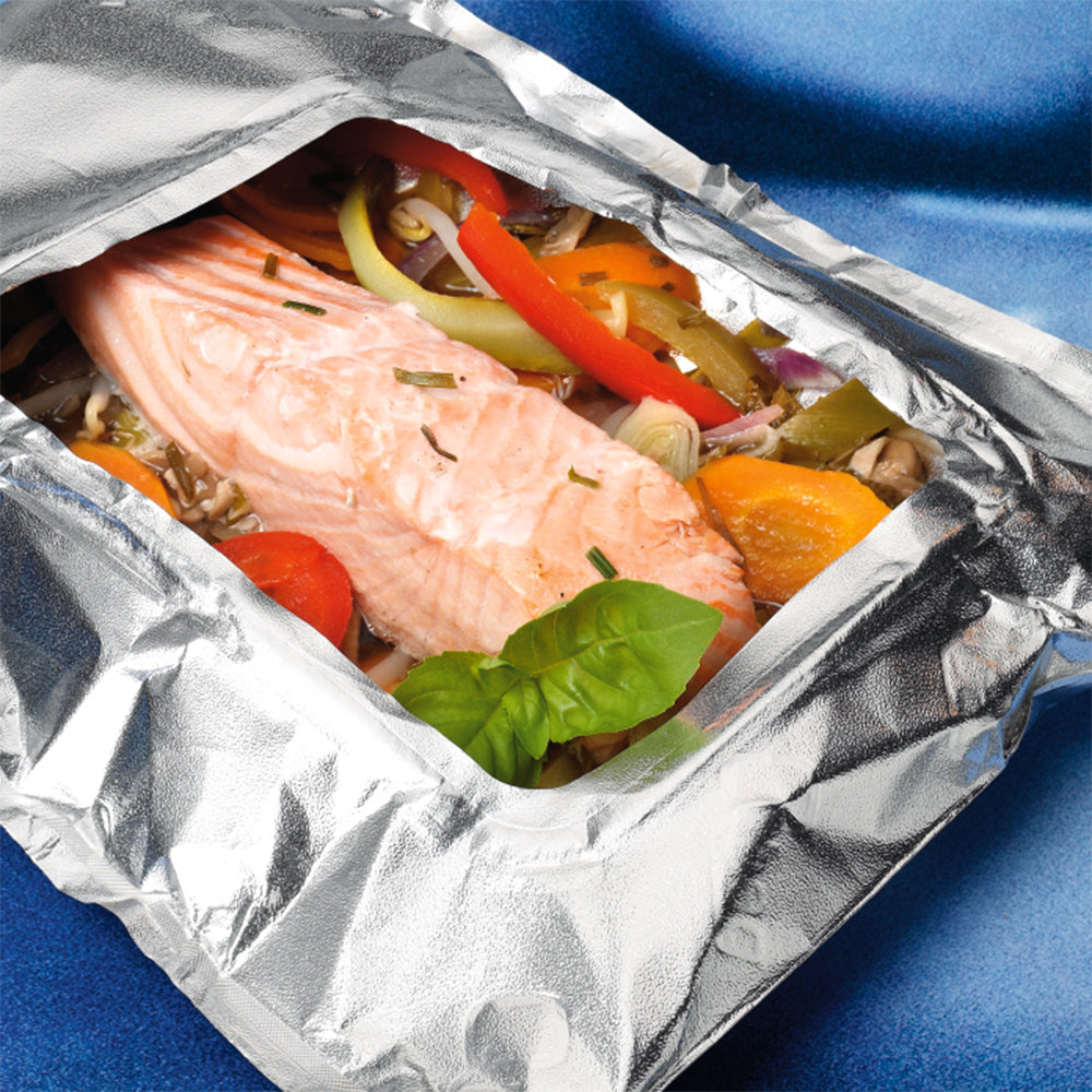 Qbag Aluminium Foil Cooking Bags Steam/Roasting Oven Pouch 27x40cm Large (3 Pieces) — image 3