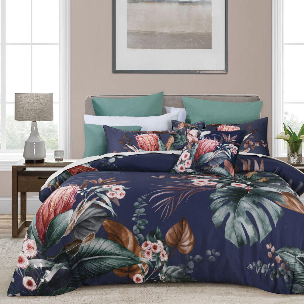 Bianca Balwyn Cotton Sateen Quilt Cover Set Navy