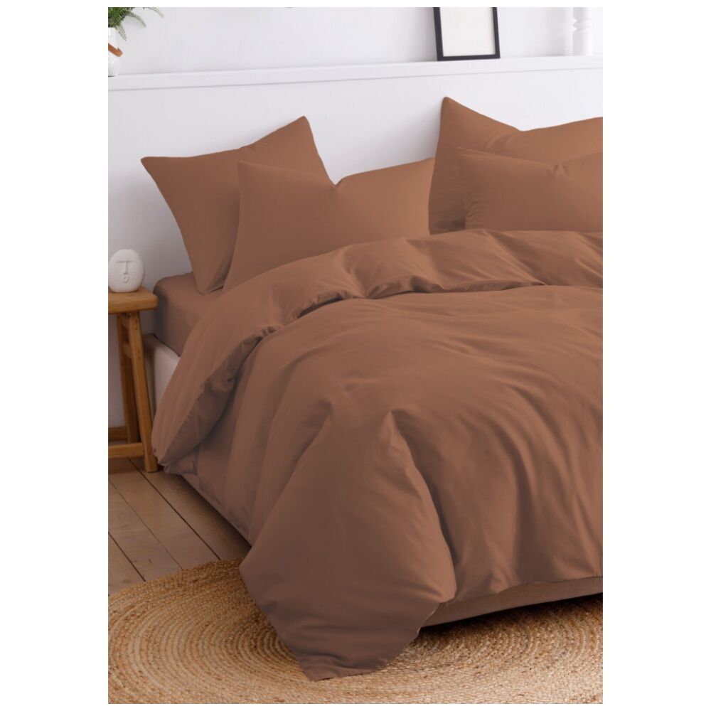 The Lighthouse Washed Cotton Quilt Duvet Cover Bedding Set Bed Clay