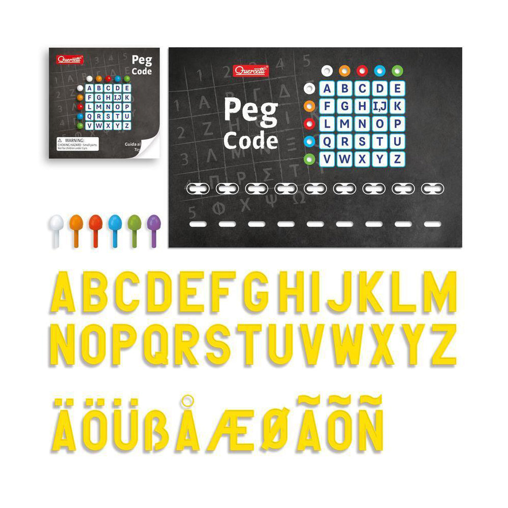 Quercetti Peg Code Kids/Children Educational Fun Game w/ Alphabets 5-7y (132 Pieces)