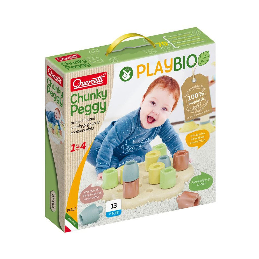 Quercetti Bio Plastic Chunky Peggy Kids/Children Fun Educational Toy 1-4y (13 Pieces) — image 2