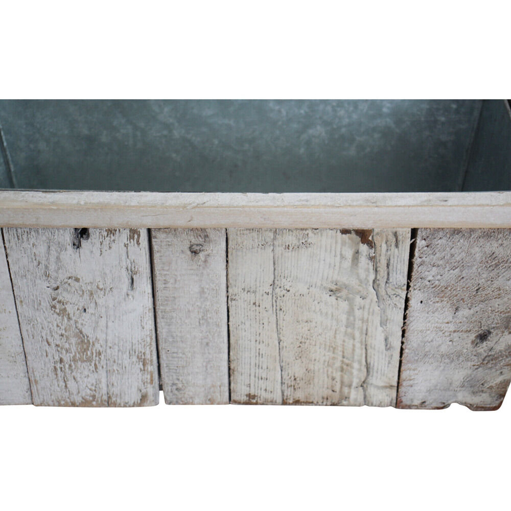LVD Wooden Metal Outdoor Planter Boxes Set 49x26/41.5x19cm White Wash (2 Pieces) — image 3