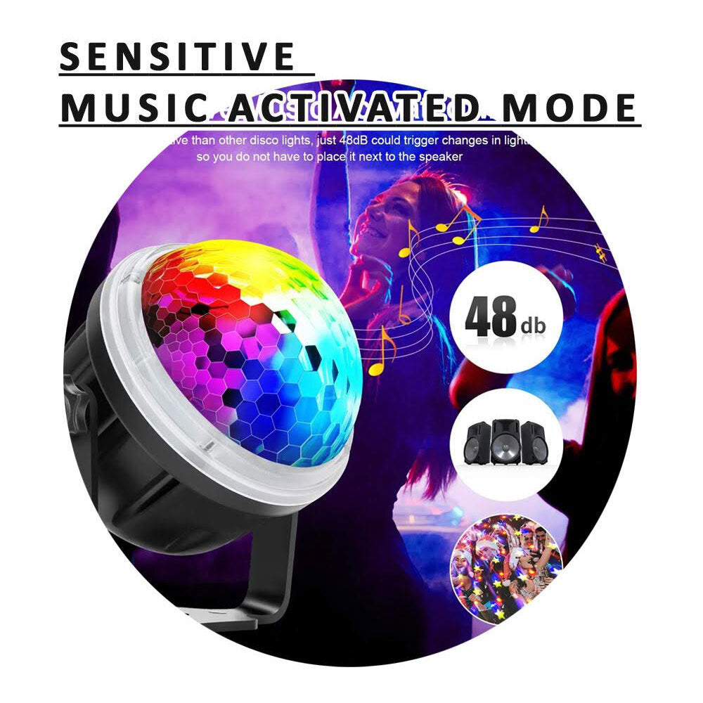 Sansai Mini 10cm RGB Rotating LED Party Light w/ Remote Indoor USB Powered 5V — image 5