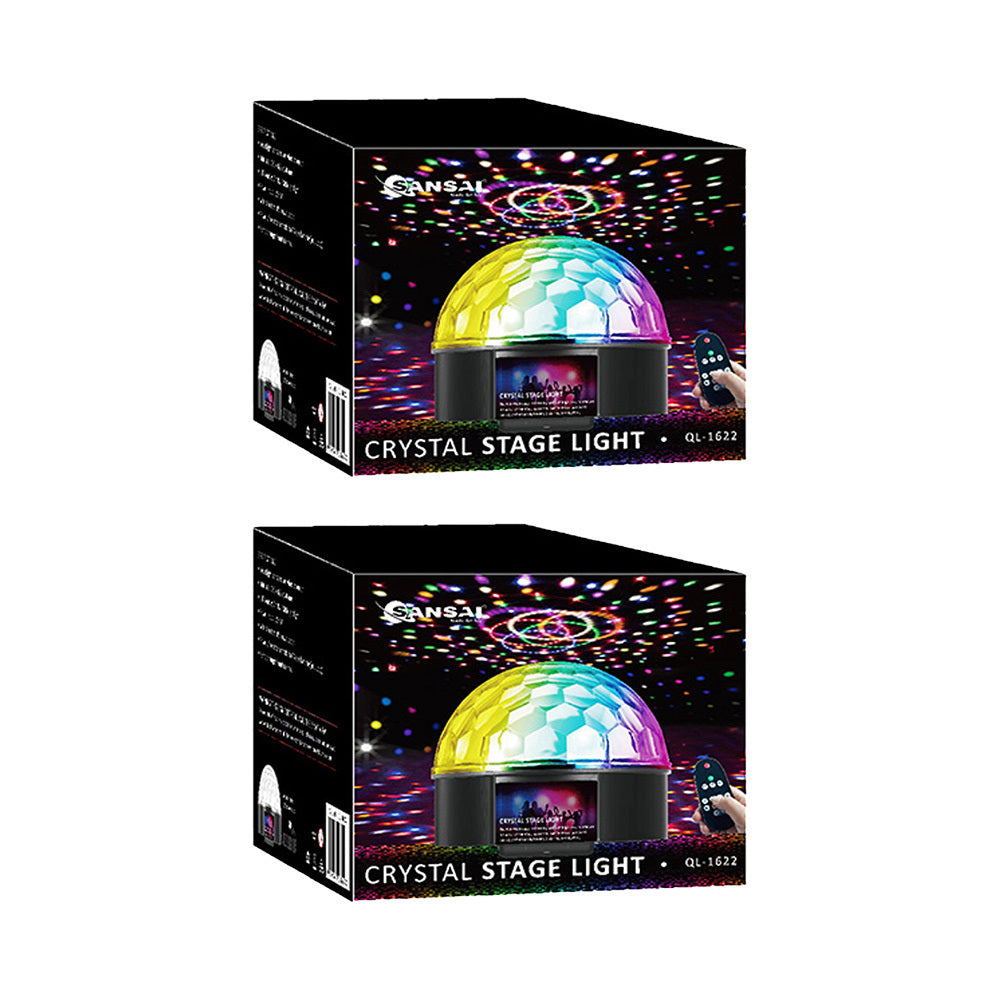 Sansai USB Powered Portable Multi-Feature LED Crystal Party Stage Light (2 Pack)