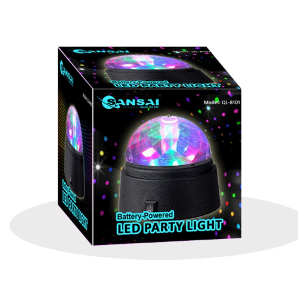 Sansai Battery Powered Mini LED Party Disco Light Spinning/Rotating Indoor 9cm — image 3
