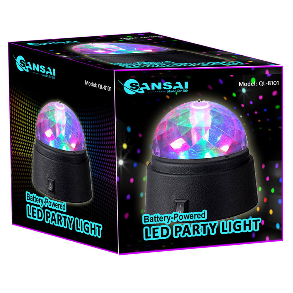 Sansai Battery Powered Mini LED Party Disco Light Spinning/Rotating Indoor 9cm — image 2