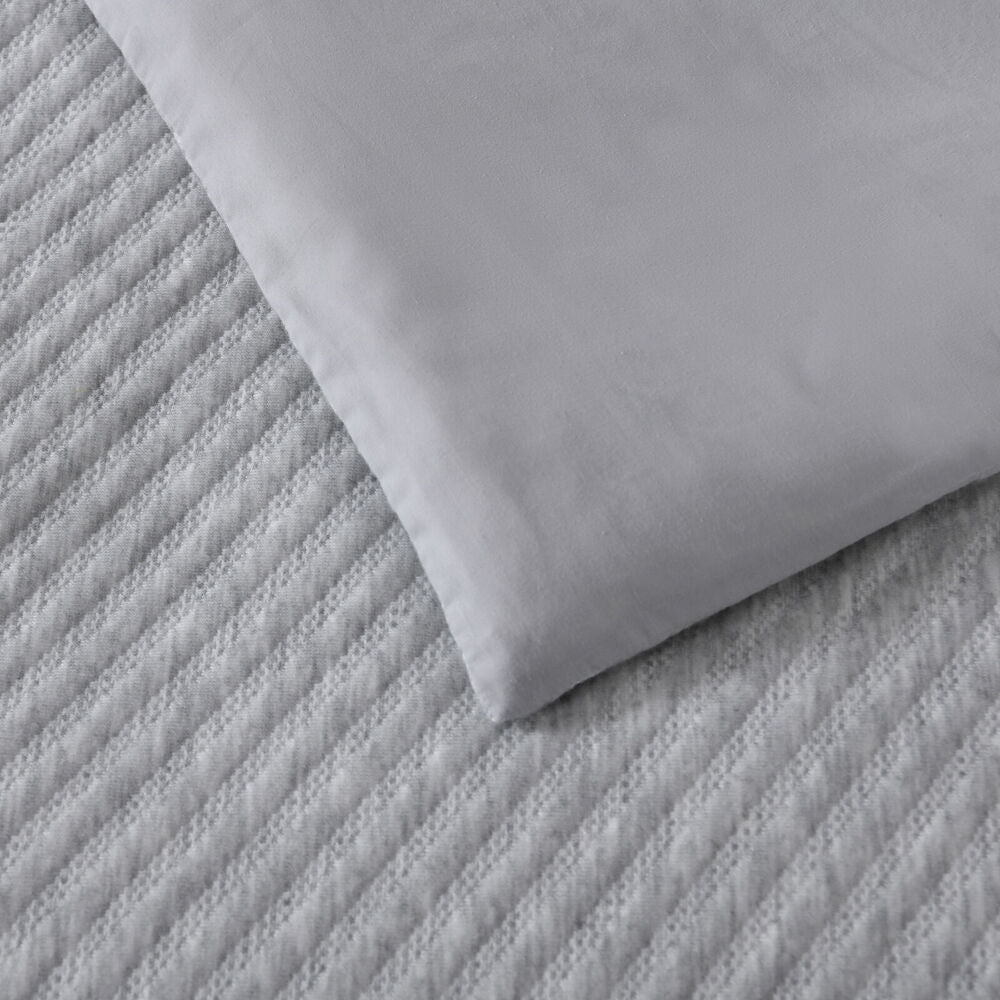 Bianca Pesaro Poly/Cotton Quilt Cover Pillowcase Set Grey Marle — image 4