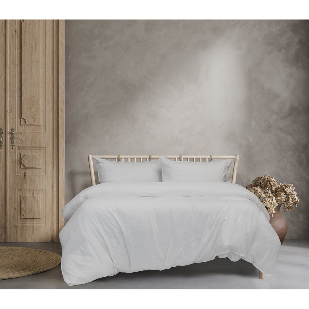 Ardor Boudoir Vintage Washed Bed Quilt Cover Set White