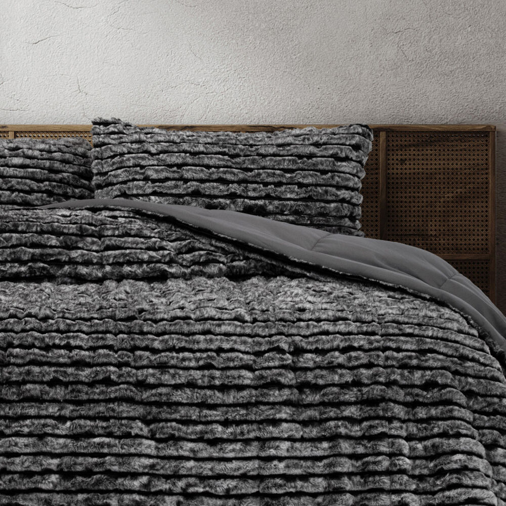 Ardor Boudoir Cole Quilt Cover w/ 2x Pillowcase Set - Ash — image 2