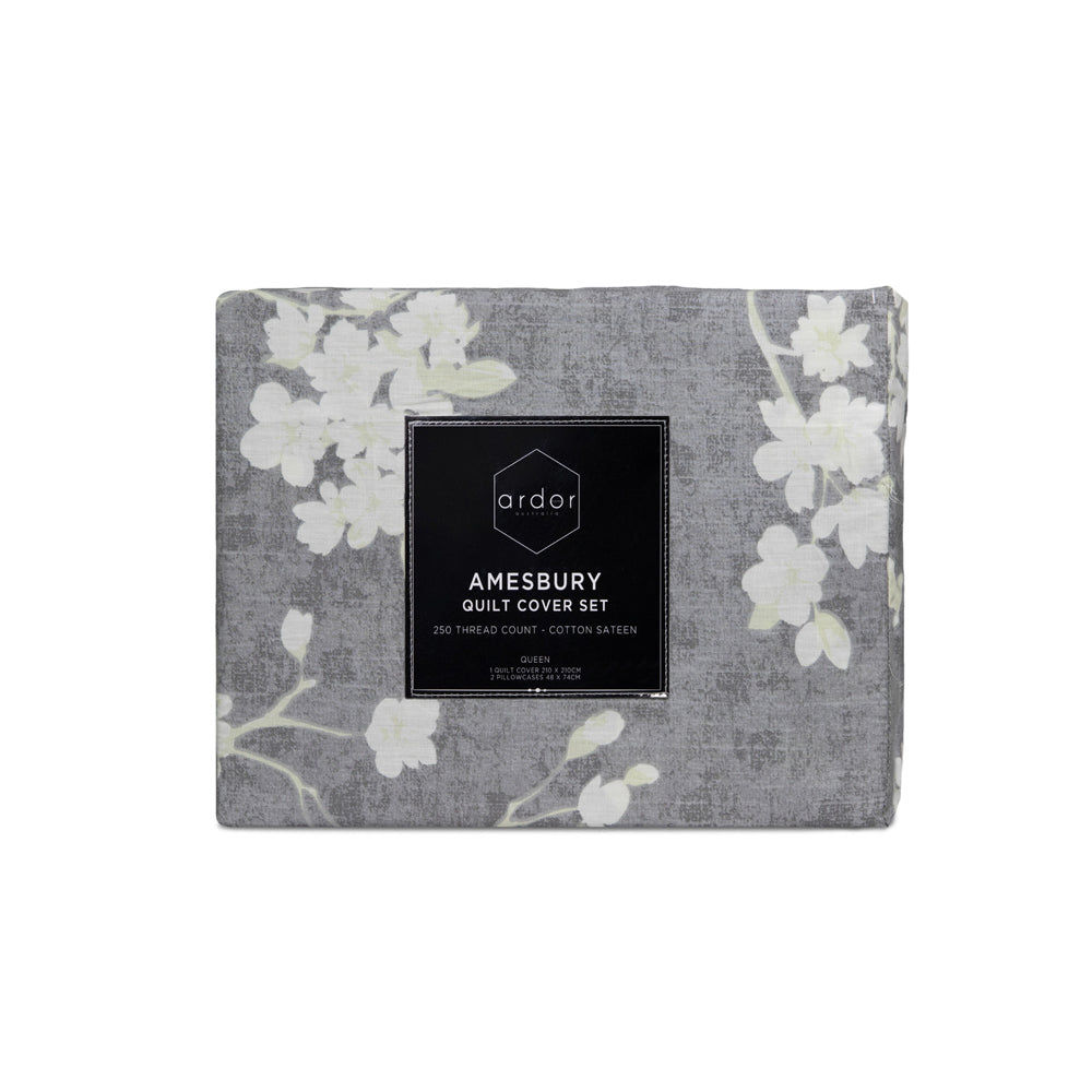 Ardor Amesbury Quilt Cover Set Cotton Home Bedding Brown — image 3
