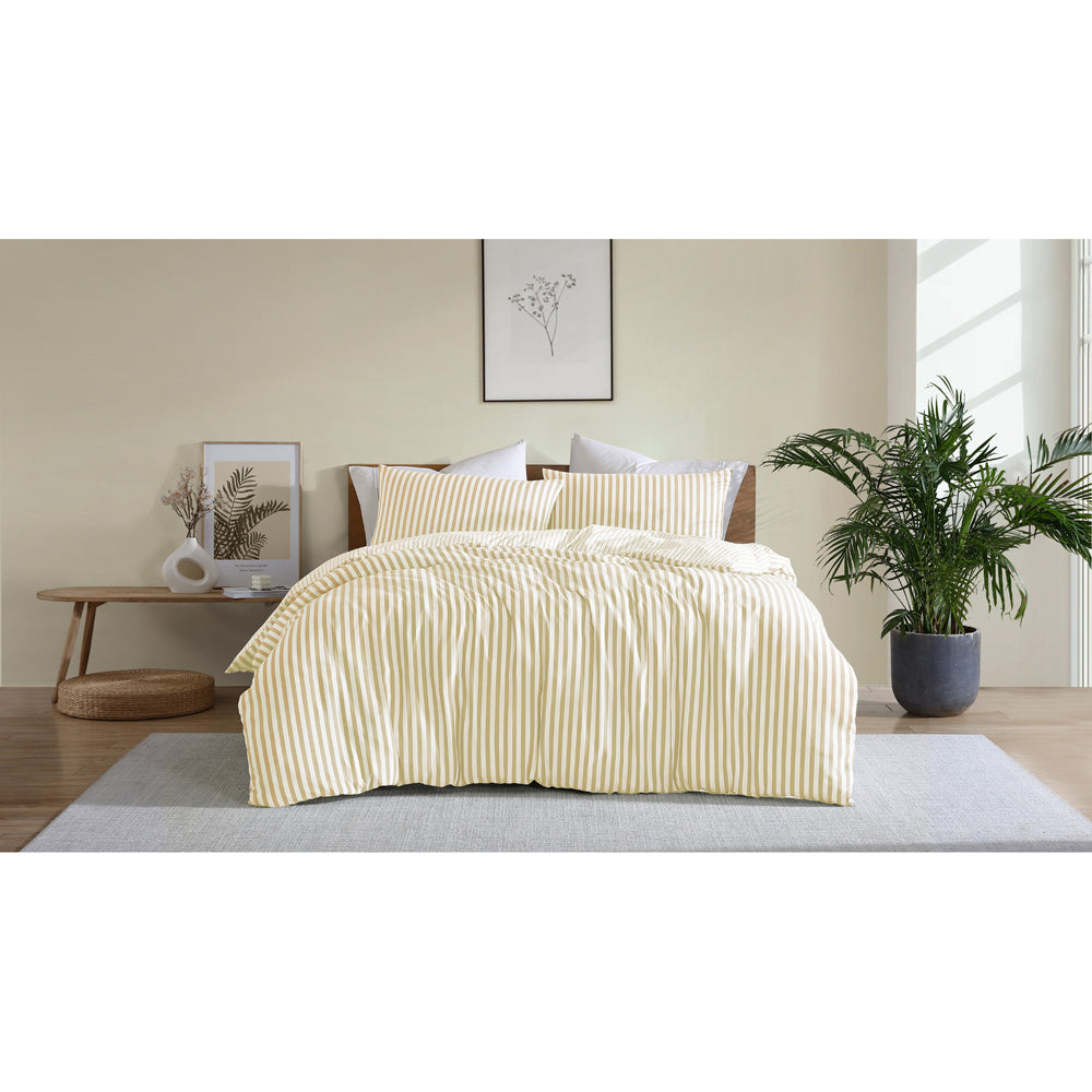 Ardor Boudoir Frankie Stripe Quilt Cover Set Yellow